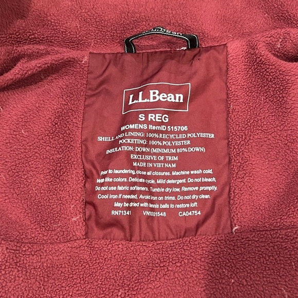 L.L.. Bean Women’s Small 650 Down Filled Puffer Packable Color Block Coat Jacket - Picture 8 of 13